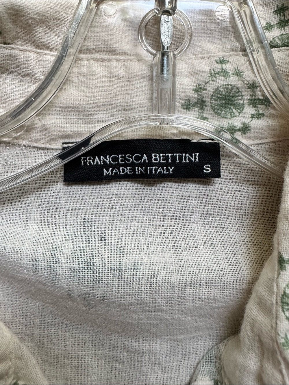 Francesca Bettini Linen/Cotton Cream Long Sleeved Boho Summer Button-up Blouse - Picture 9 of 11